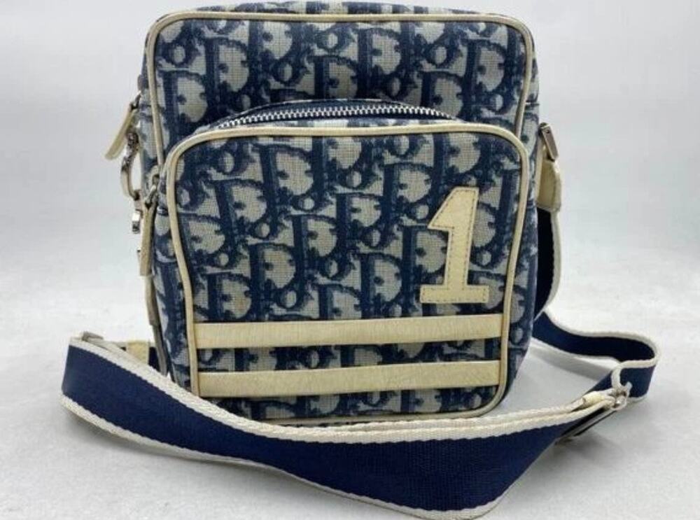 Christian Dior Navy Oblique Trotter No. 1 Messenger Bag